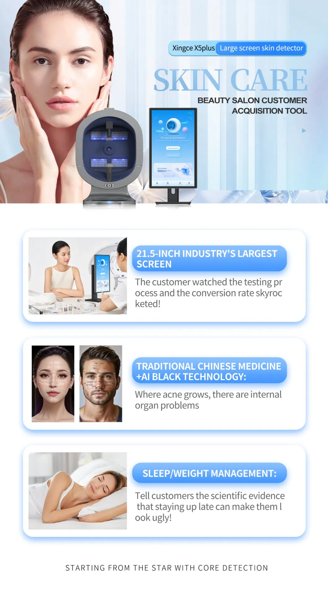 X5 Ultra Clear Skin Analyzer Ai Face Scanner 3D Facial Analysis Machine