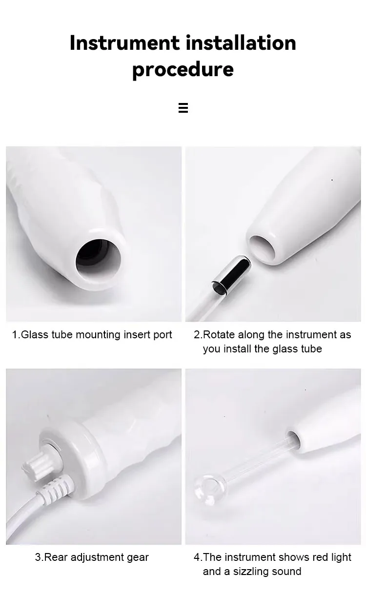 Portable Beauty Equipment High Frequency Skin Therapy Wand Facial Machine