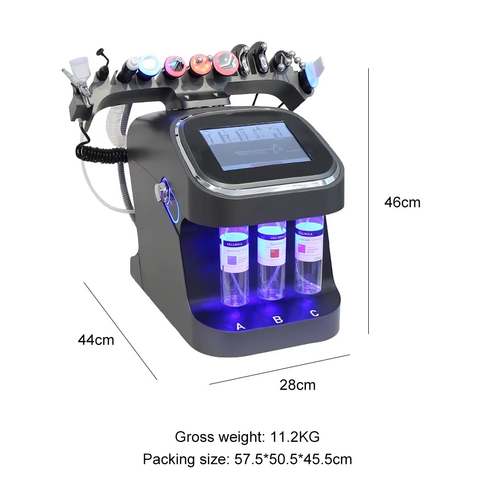 Newest Portable 10 in 1 H2O2 Aqua Peeling Lift Skin Bubble Moisturizer Oxygen Hydro Facial Machine Skin Care Cleansing