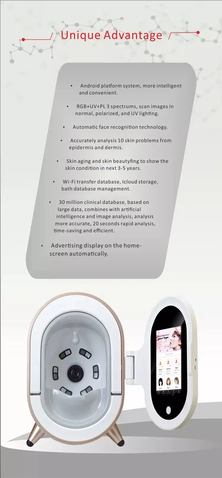 Technology Magic Mirror Skin Analyser/Facial Skin Analysis Machine