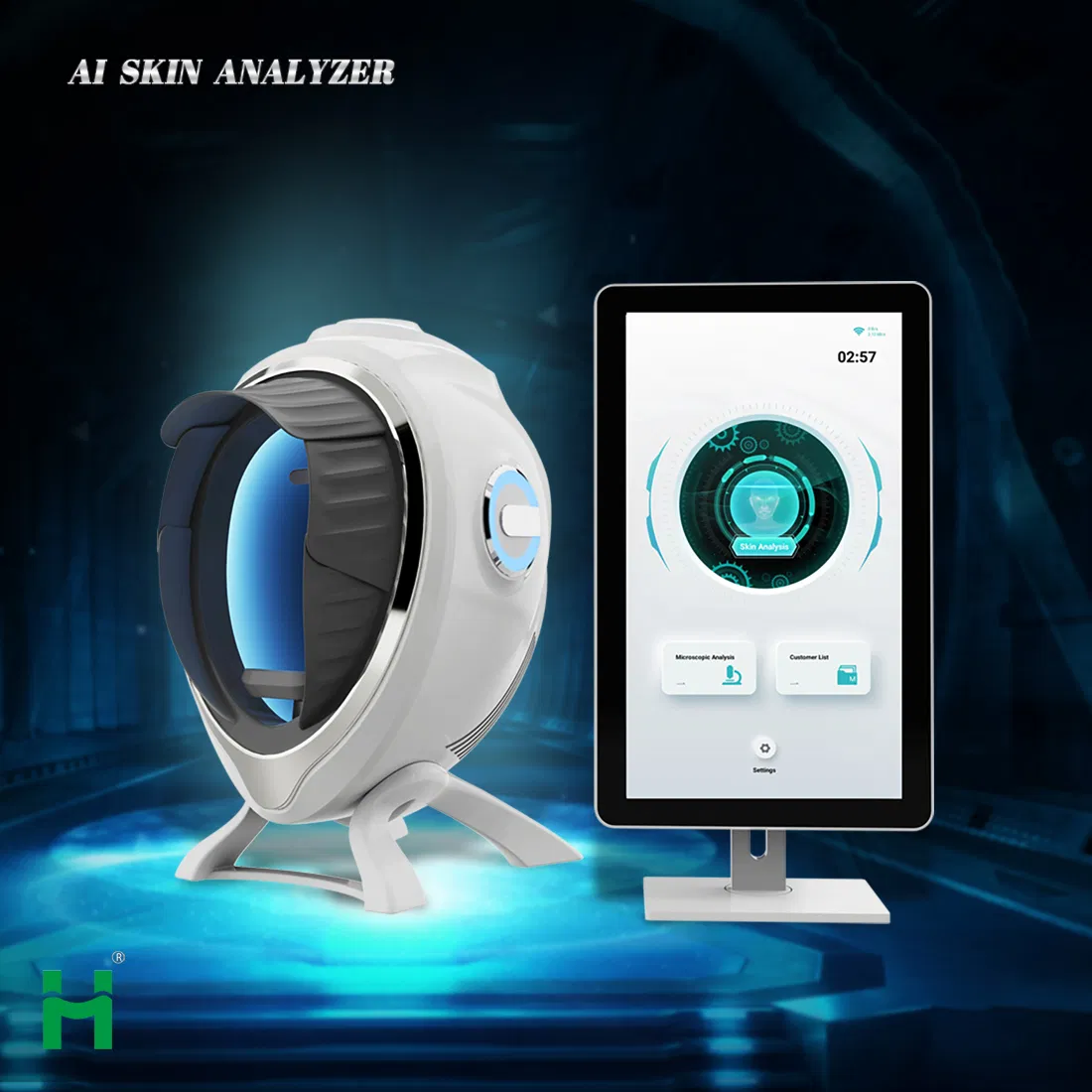 3D AI Skin Analysis Machine Facial Skin Analyzer Scanner 9 Spectrum Digital Analyzer Face Analysis Machine for Beauty Salon