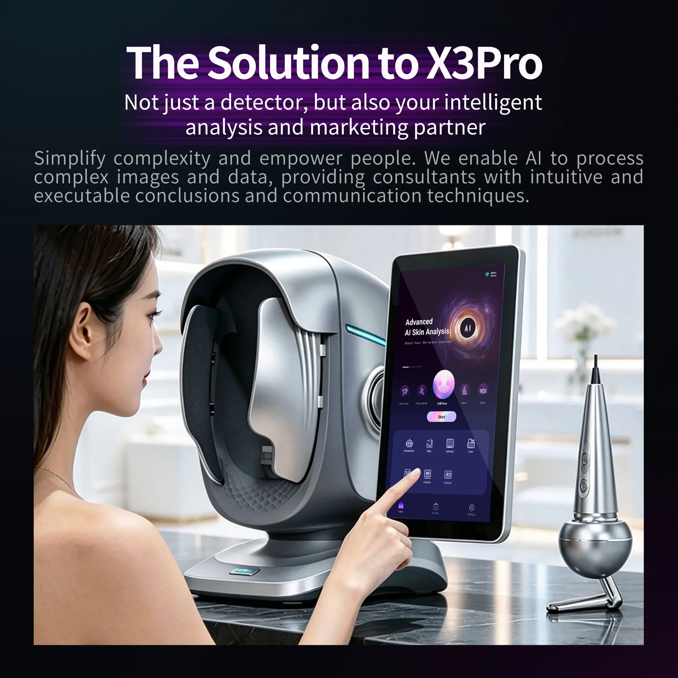 Ai Magic 3D Mirror Facial Scanner Analizador De Piel Acne Skin Analysis Full Face Scanner Testing Skin Analyzer Machine