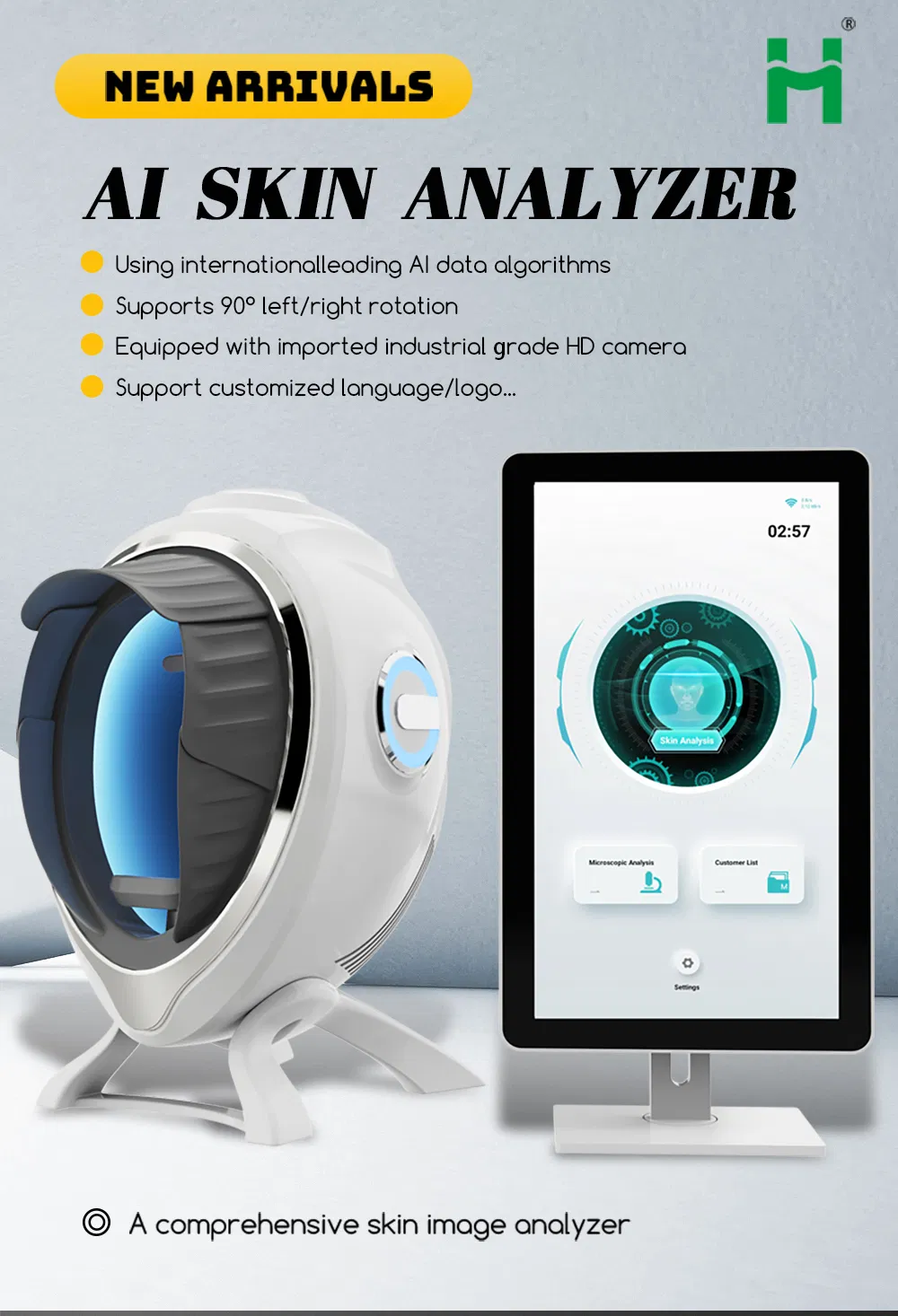 3D AI Skin Analysis Machine Facial Skin Analyzer Scanner