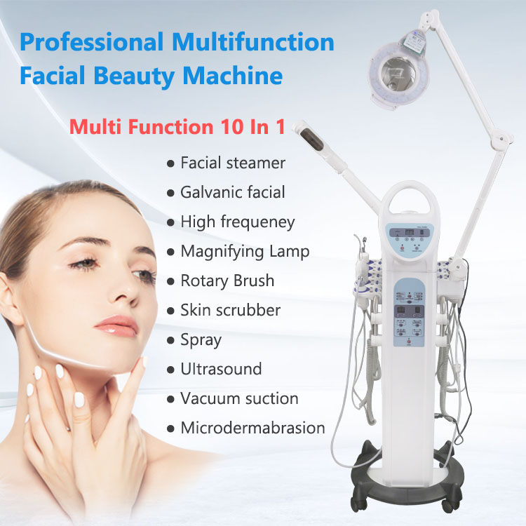10/11 in 1 Multifunctional High Frequency Galvanic Facial Machine Professional Salt Facial Steam Machine Beauty Salon Equipment