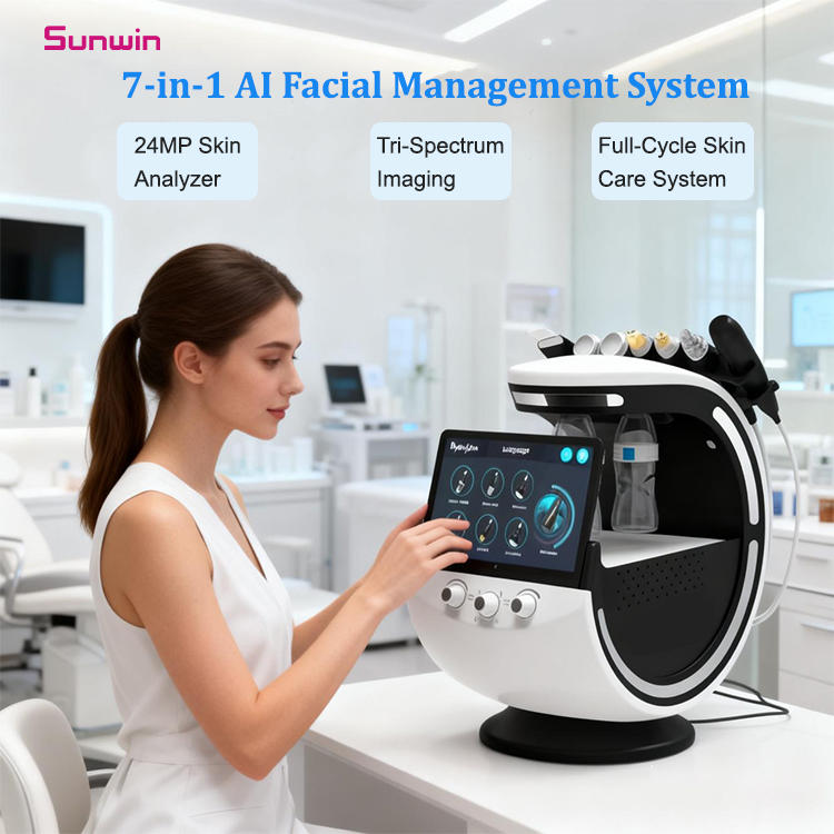 2026 Facial Machine New 7-in-1 with Aqua Facial, Hydrodermabrasion, Diamond Microdermabrasion, Skin Analyzer &amp; Spa Therapy