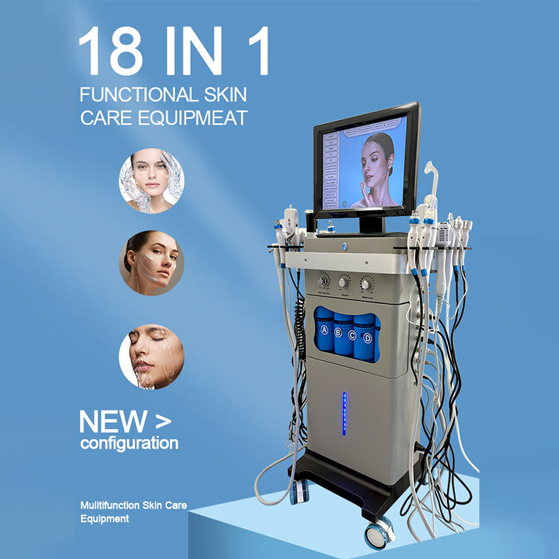 Professional 18-in-1 Hydro Dermabrasion Oxygen Jet Machine Skin Deep Cleansing Black Head Removal Acne Treatment EU/UK/CN Plugs