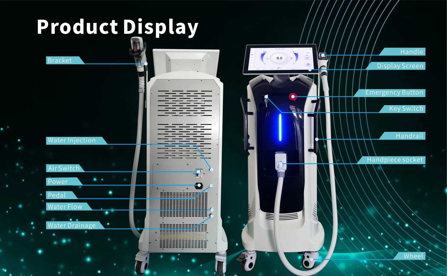 Professional Android System 808 Diode Laser Machine & Hair Analysis for All Skin Types
