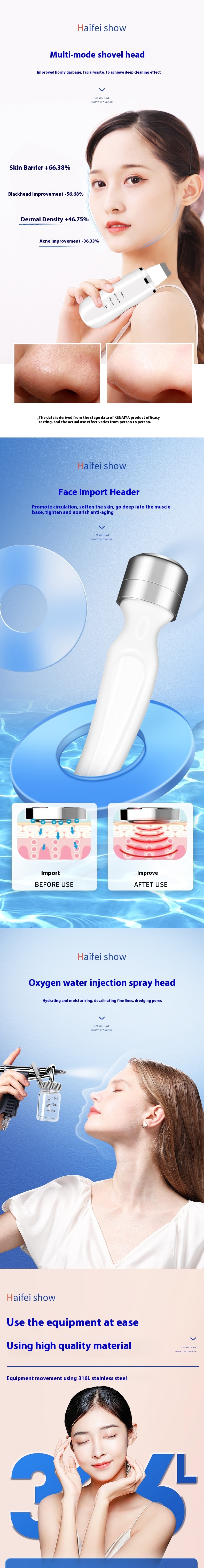 14-in-1 Oxigen Facial Machine Multifunctional Beauty Equipment Large Small Bubble Hydrogen Jet Peel Facial Machine