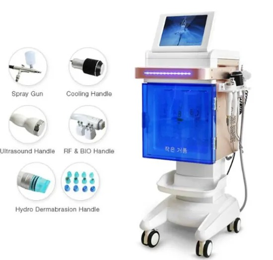 Professional Hydro Peel Water Dermabrasion Facial Beauty Machine with Bio Ultrasound RF