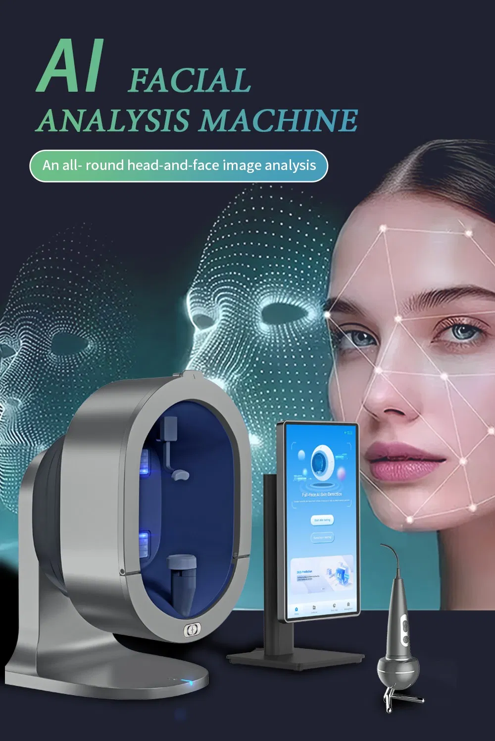 Portable 3D Ai Face Scanner Digital Analyzer Face Analysis Machine Facial Skin Care Skin Analysis Machine for Beauty Salon