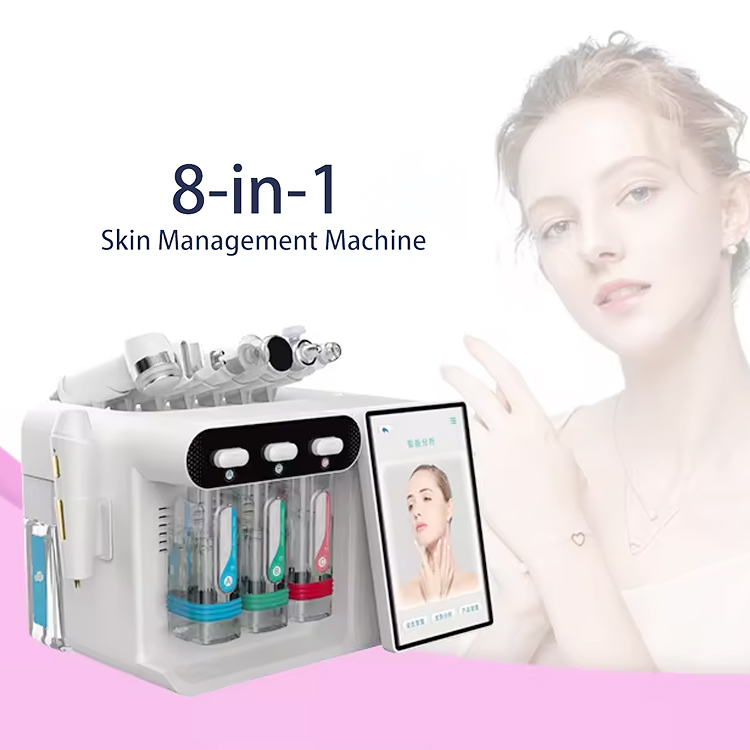 Best Face Care Deep Hydration Oxygen Peel 8-in-1 Hydro Dermabrasion Oxygen Jet Aqua Small Bubble Skin Clean Facial Care Device