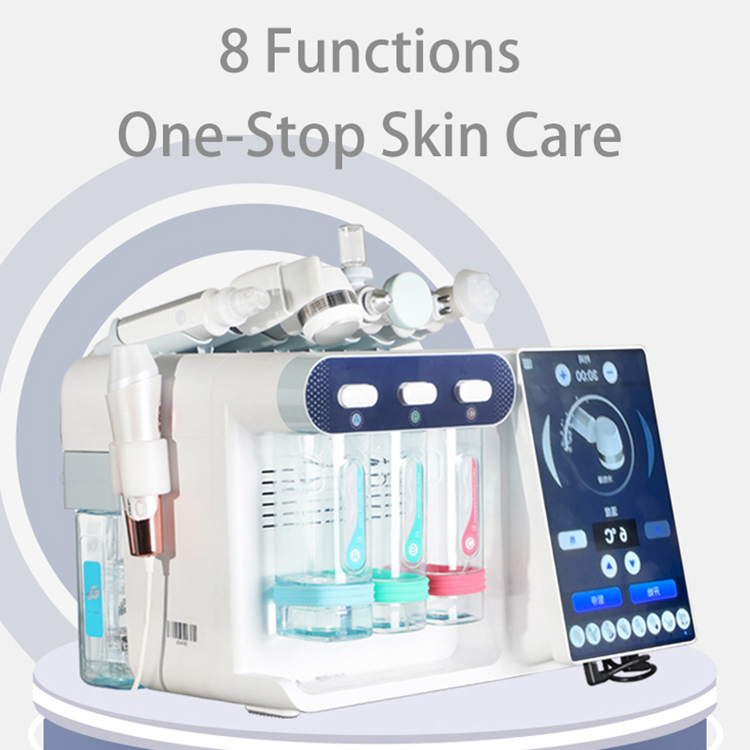Best Face Care Deep Hydration Oxygen Peel 8-in-1 Hydro Dermabrasion Oxygen Jet Aqua Small Bubble Skin Clean Facial Care Device