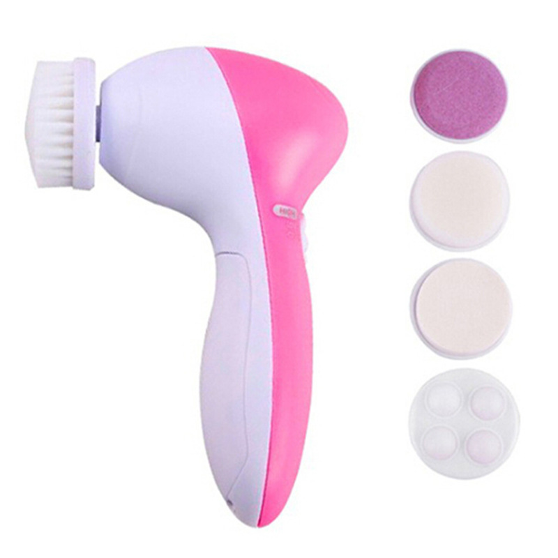 5 in 1 Electric Facial Cleansing Brush with Exfoliators Vibrating Pore Cleaning Machine for Face