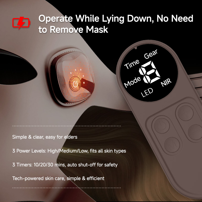EYCO Rechargeable Wireless Flexible Face Skin Treatment Infra Led Photon Silicone Facial Beauty Device Red Light Therapy Mask