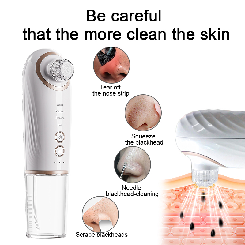2024 New Arrival Hand Held Pore Cleaner Blackhead Remover Vacuum Facial Cleansing Machine Adjustable Hot/Cold Compress USB-C