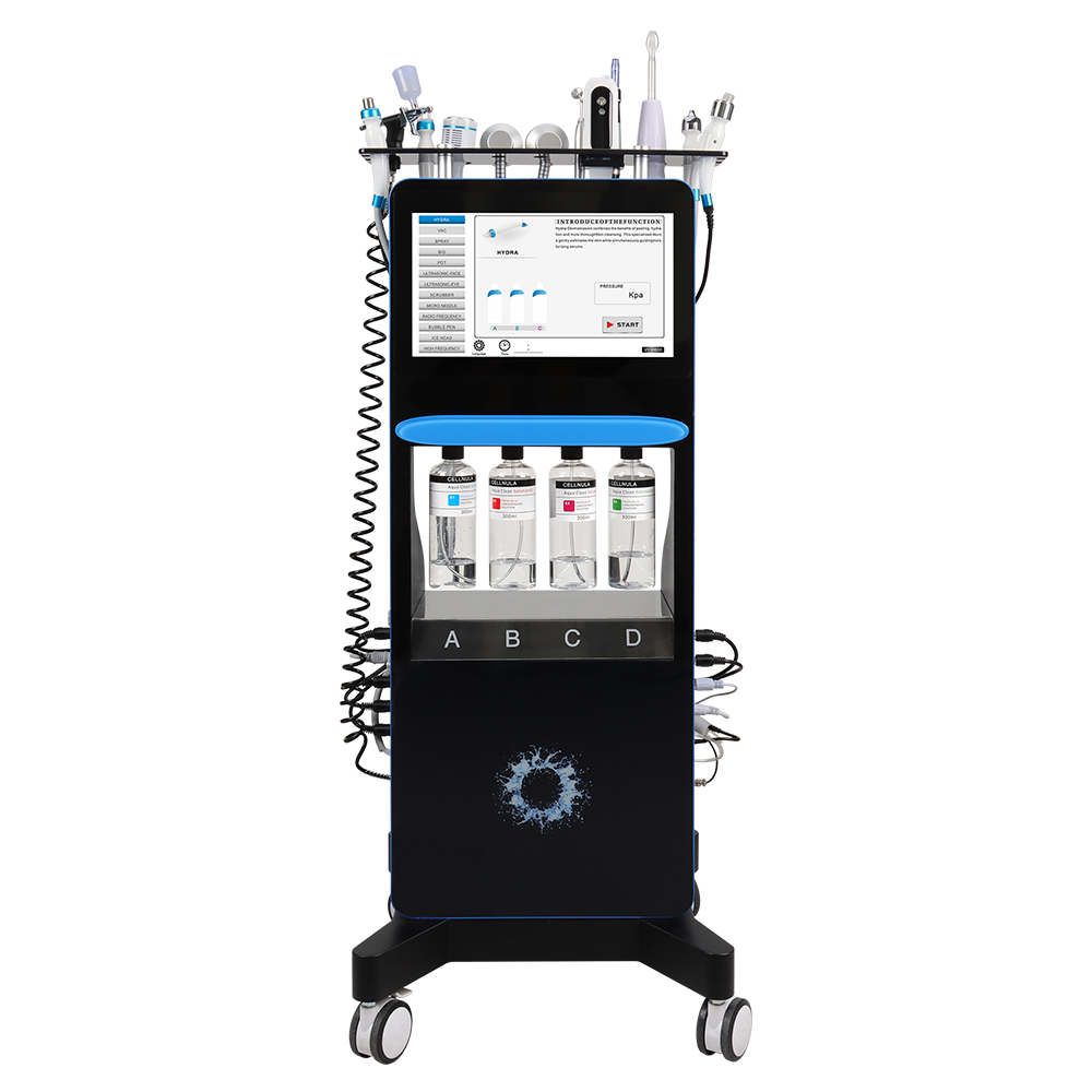 Hydrodermabrasion H2o2 Hydro Peeling Hydra Dermabrasion Standing Facial Machine Aqua Salon Face Lifting Machine White Black 14