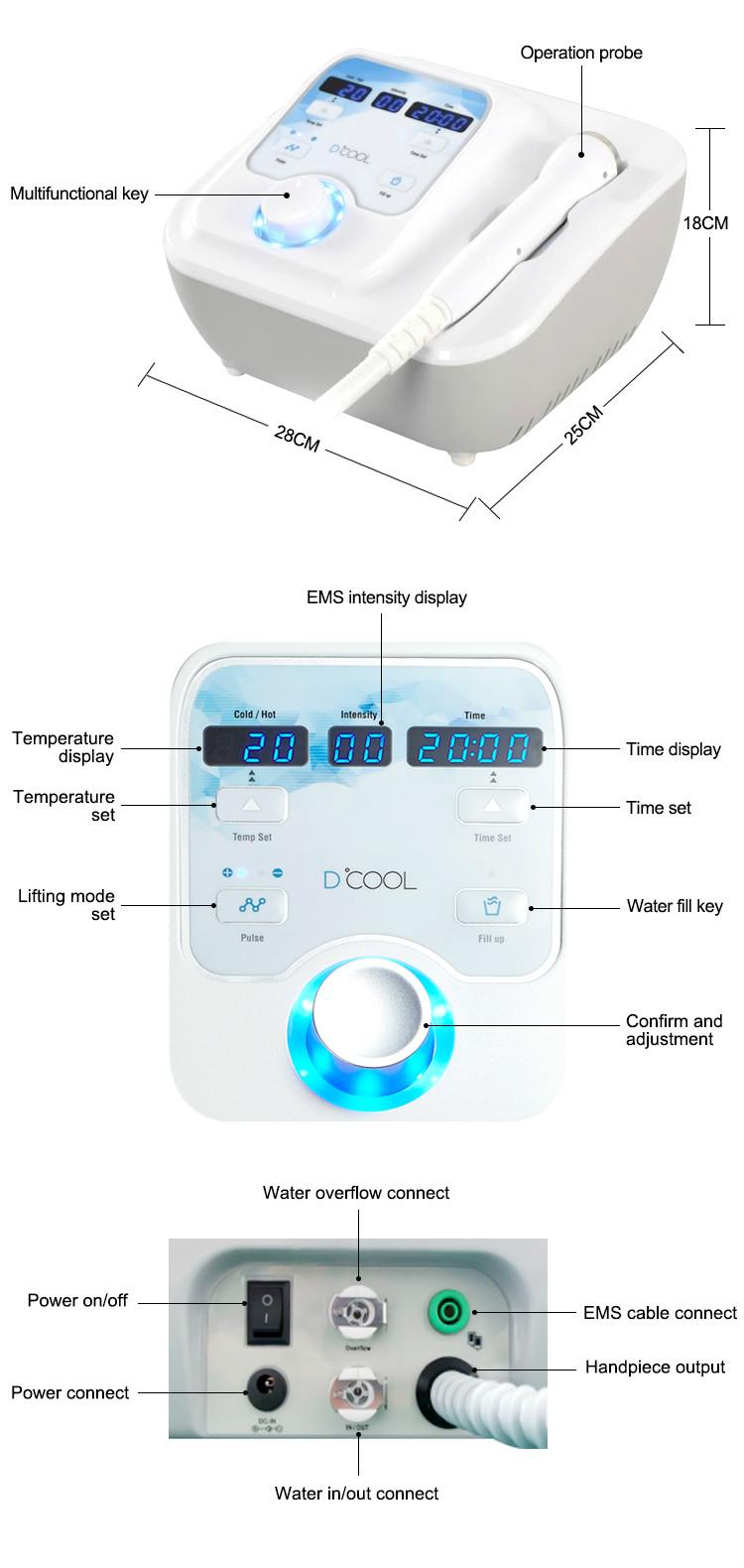 3 in 1 Electroporation Skin Rejuvenation Cooling Facial Treatment Machine D Cool With EMS Facial Machine