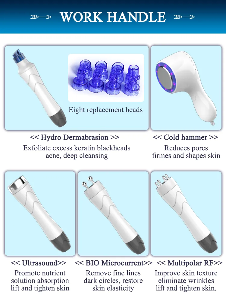 Korean Skin Care Beauty Facial Beauty Machine Ultrasound RF Skin Tightening Hydra Dermabrasion Beauty Machine