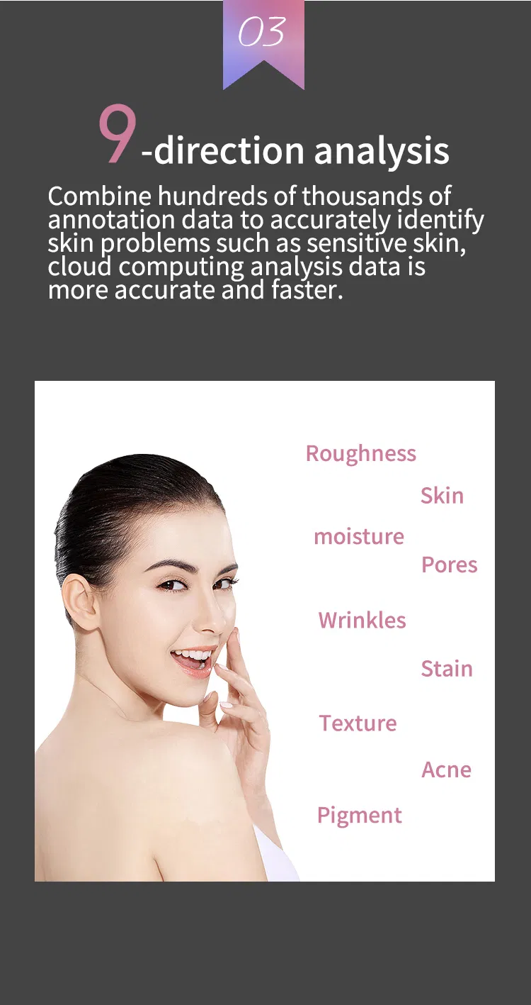 8in1 Ai Intelligence Skin Analyzer Face Analysis Facial Machine with Pad