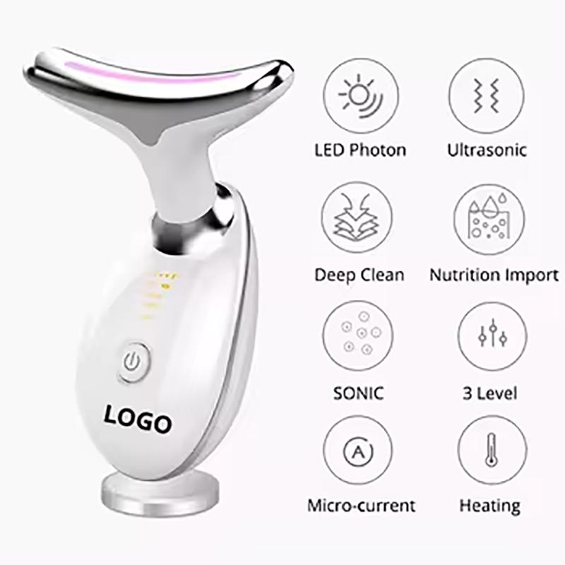 Photon Device Skin Care Electric Anti-Wrinkle Facial Neck Massage Machine Face Lifting Neck Beauty LED EMS