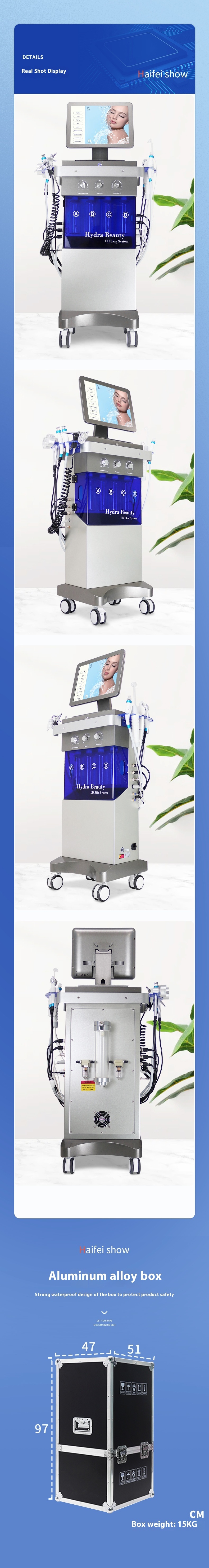 14-in-1 Oxigen Facial Machine Multifunctional Beauty Equipment Large Small Bubble Hydrogen Jet Peel Facial Machine