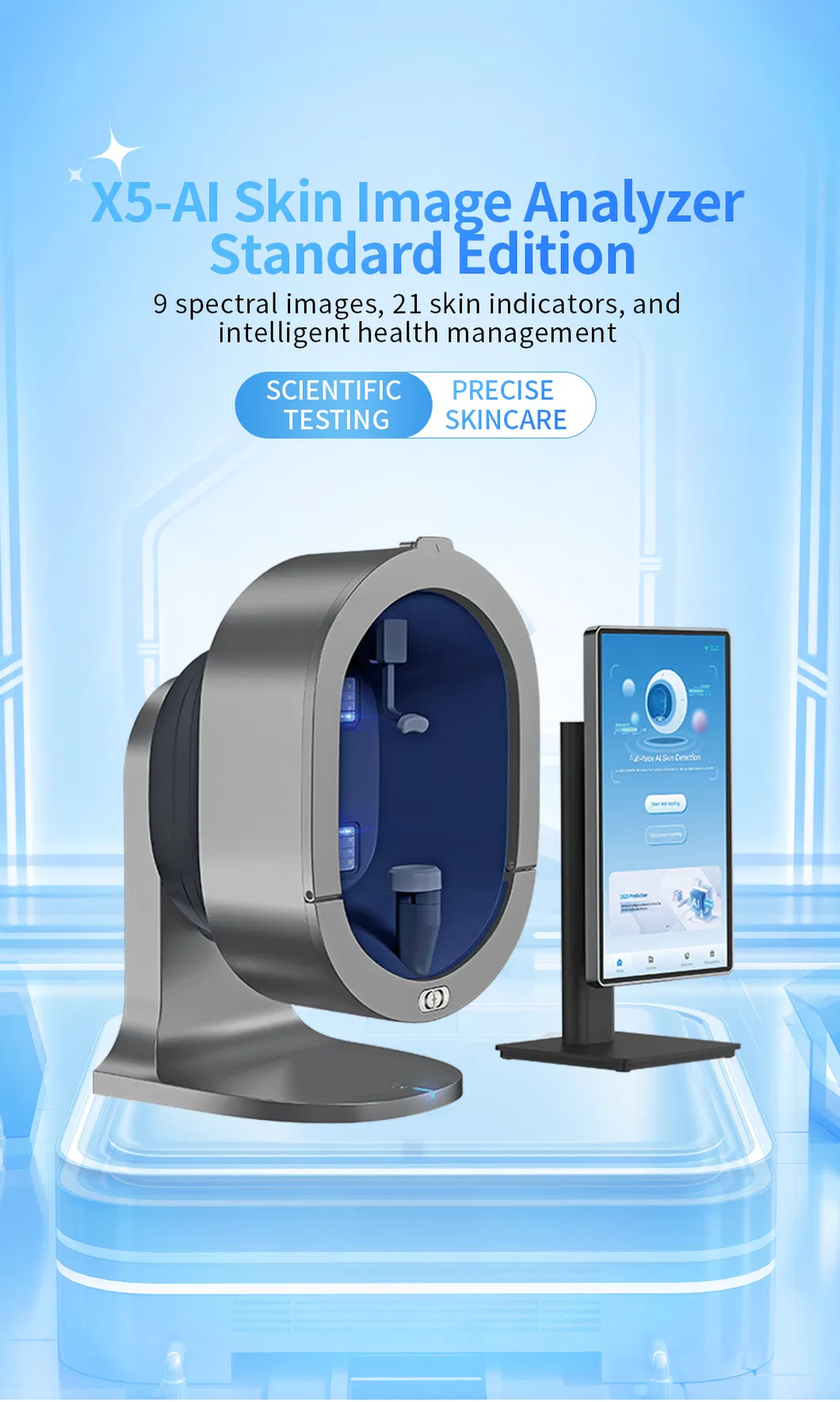 X5 Ultra Clear Skin Analyzer Ai Face Scanner 3D Facial Analysis Machine