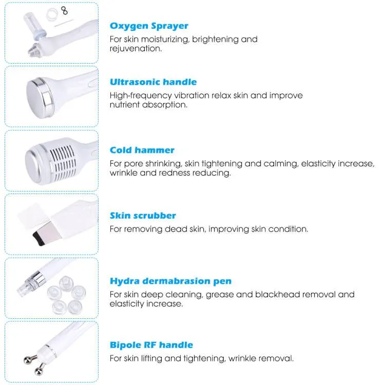 Portable 6 in 1 Skin Care Beauty Hydrodermabrasion Hydra Beauty Facial Machine Professional
