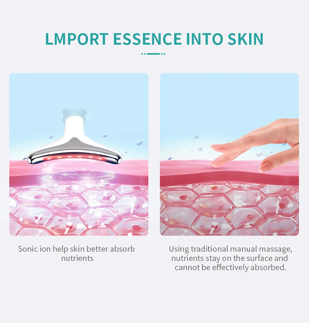 Photon Device Skin Care Electric Anti-Wrinkle Facial Neck Massage Machine Face Lifting Neck Beauty LED EMS
