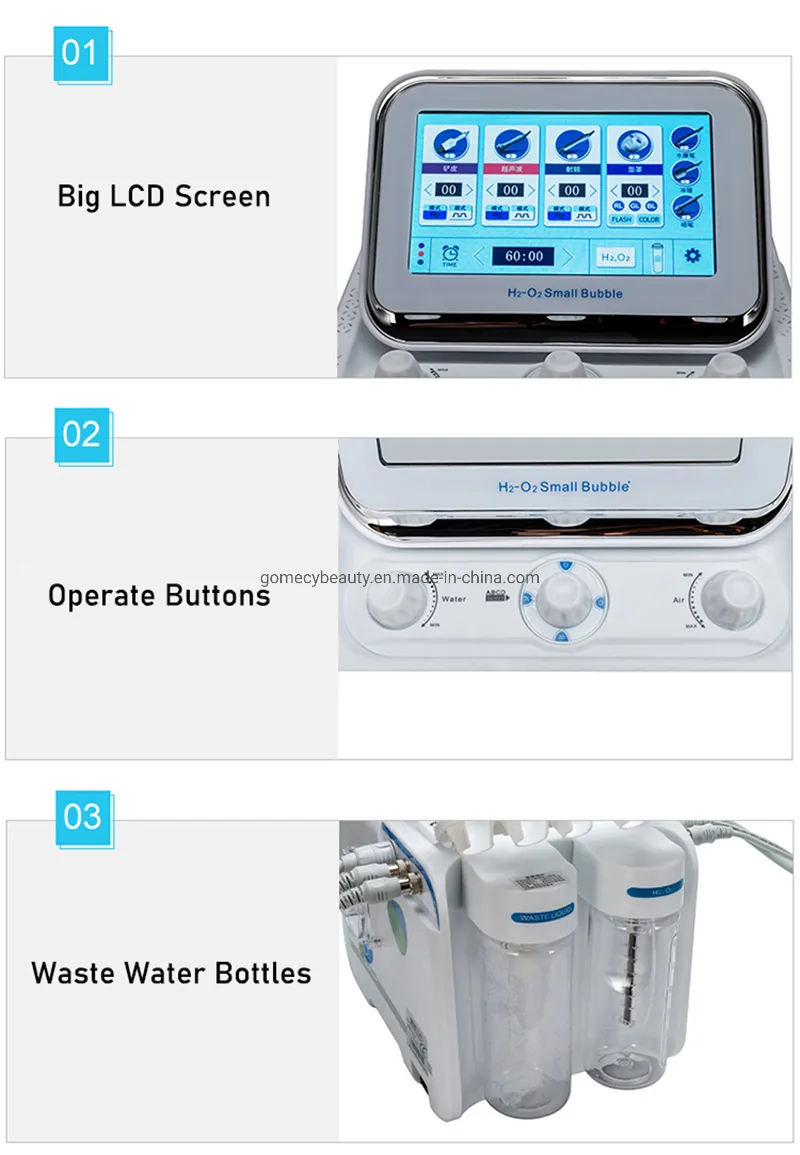 7 in 1 Jet Peel Oxygen Jet System 6-Polar RF Aqua Peel Hydra Dermabrasion Oxygen Facial Machine