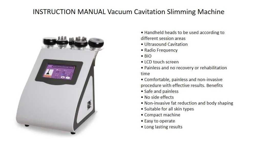 6 in 1 Ultrasound Cavitation RF Facial Body Slimming Machine