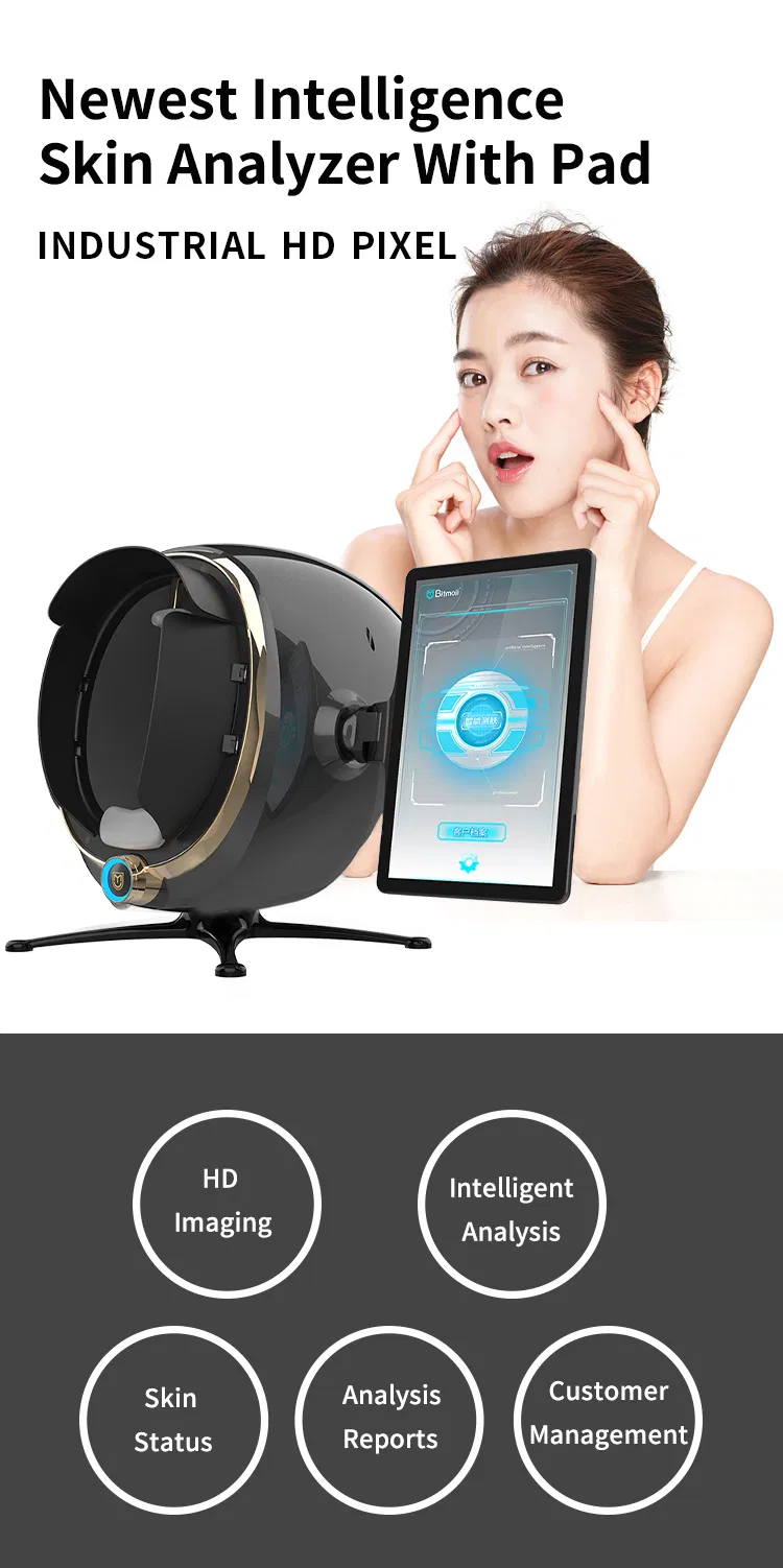8in1 Ai Intelligence Skin Analyzer Face Analysis Facial Machine with Pad