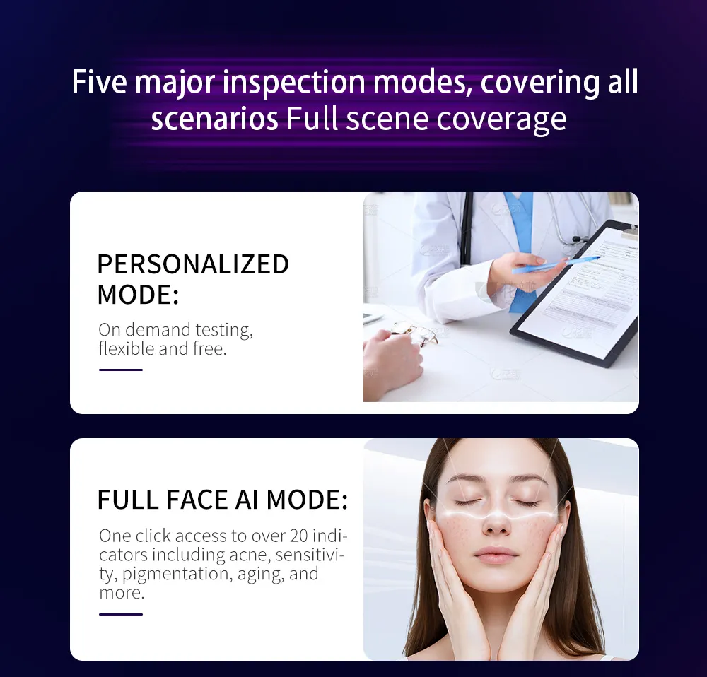 Ai Magic 3D Mirror Facial Scanner Analizador De Piel Acne Skin Analysis Full Face Scanner Testing Skin Analyzer Machine