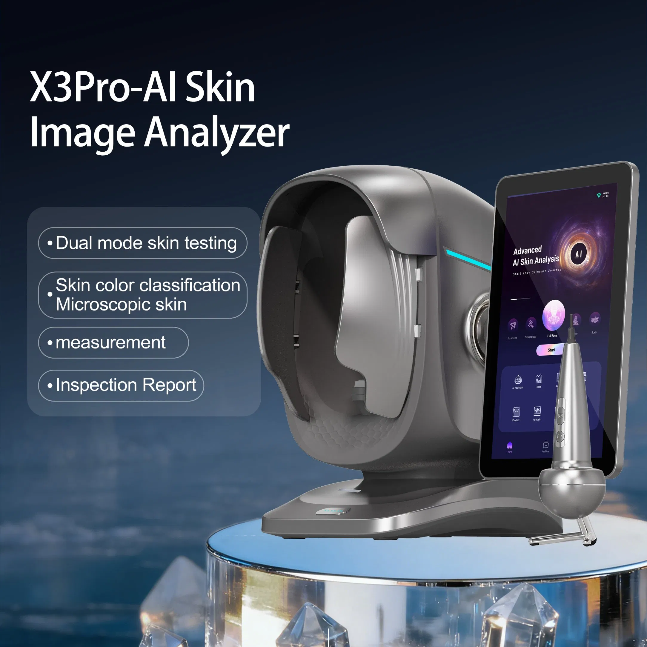 Ai Magic 3D Mirror Facial Scanner Analizador De Piel Acne Skin Analysis Full Face Scanner Testing Skin Analyzer Machine