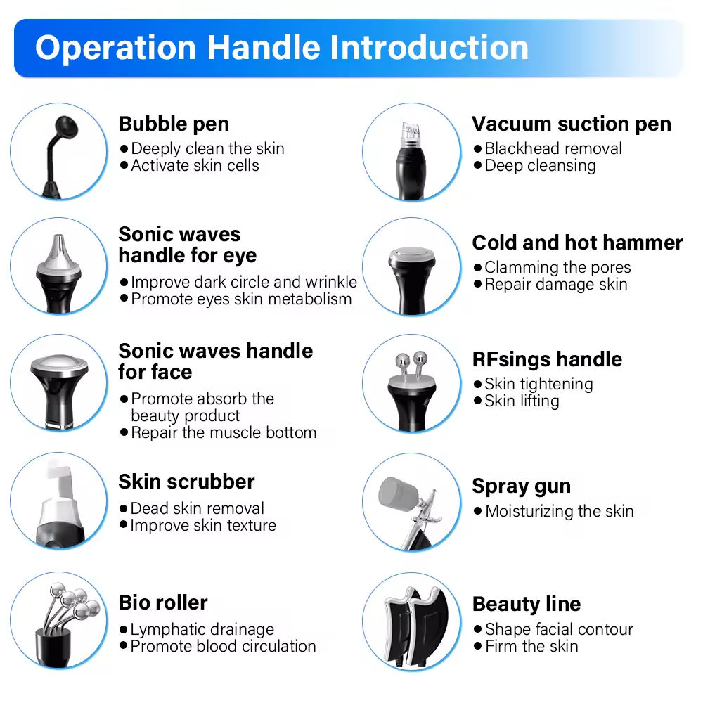 Newest Portable 10 in 1 H2O2 Aqua Peeling Lift Skin Bubble Moisturizer Oxygen Hydro Facial Machine Skin Care Cleansing