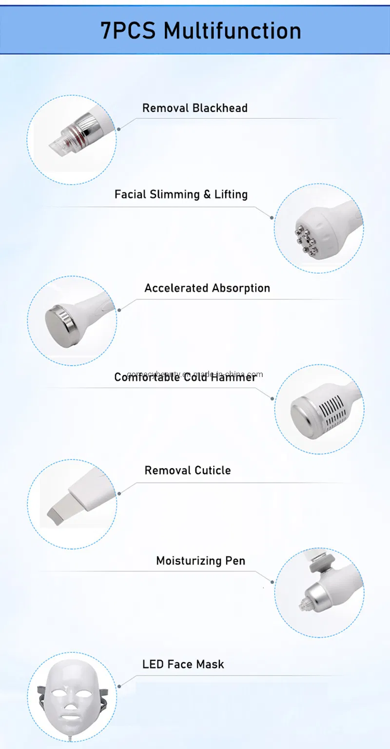 7 in 1 Jet Peel Oxygen Jet System 6-Polar RF Aqua Peel Hydra Dermabrasion Oxygen Facial Machine