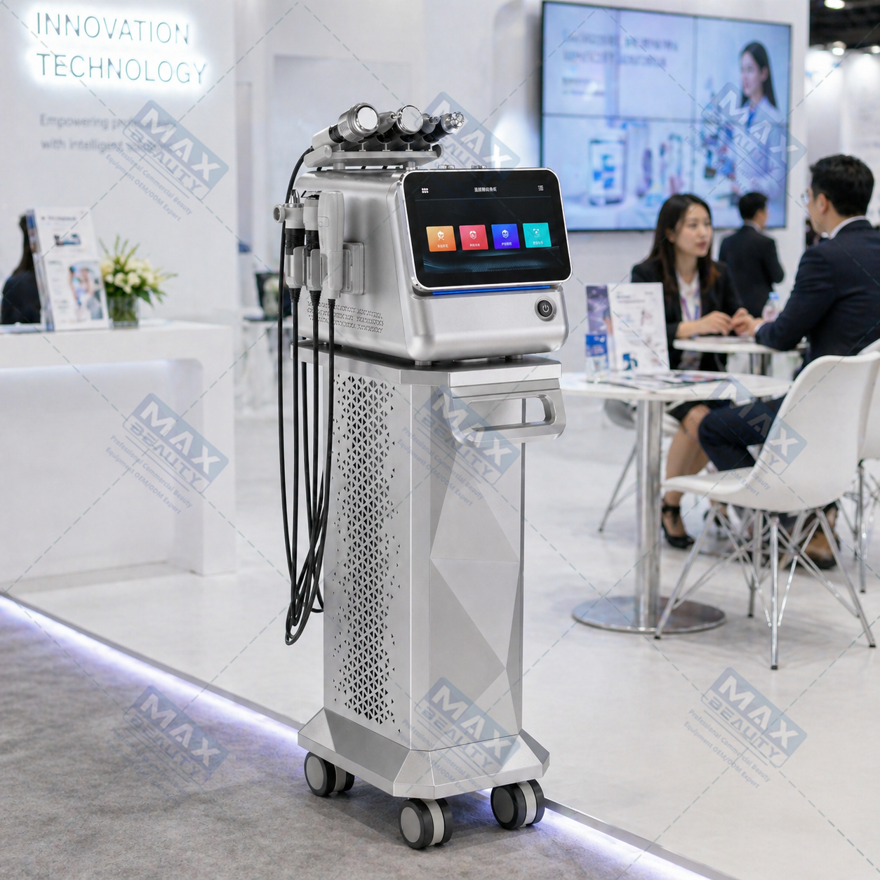 Professional 8 in 1 Hydro Dermabrasion Oxygen Facial Machine with Hydra Aqua Cleaning and Skin Analyzer for Beauty Salon