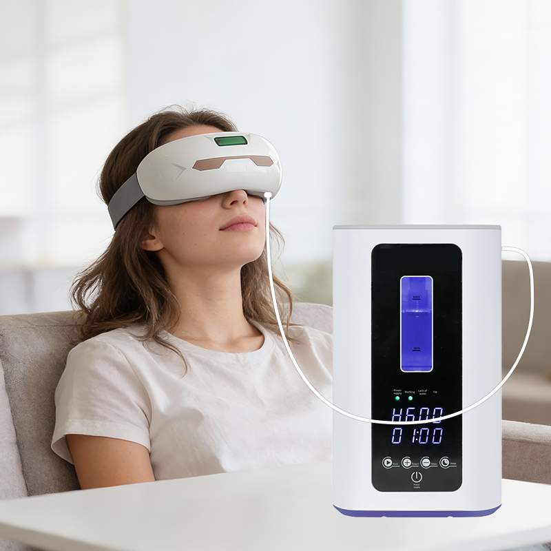 CE ISO Approved PEM Membrance 300ml 900ml Multiple Flow Rate Hydrogen Inhalation Machine With Eye Massager