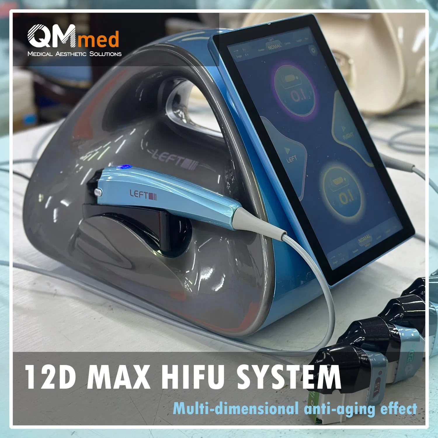Multifunctional Hifu Beauty Machine with Dual Handle Collaborative Work and High-Frequency Brushless Motor for Facial Anti-Aging and Skin Rejuvenation in Beauty