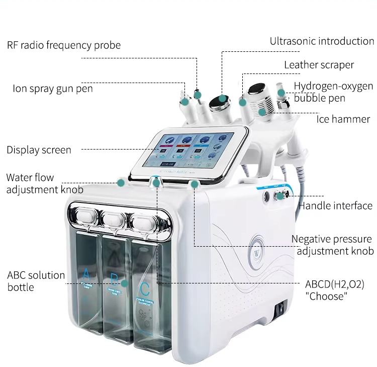 High Quality Low Price 6-in-1 Hydra Oxygen Jet Microdermabrasion Hydro Aqua Peeling Beauty Face Equipment Salon Home Facial
