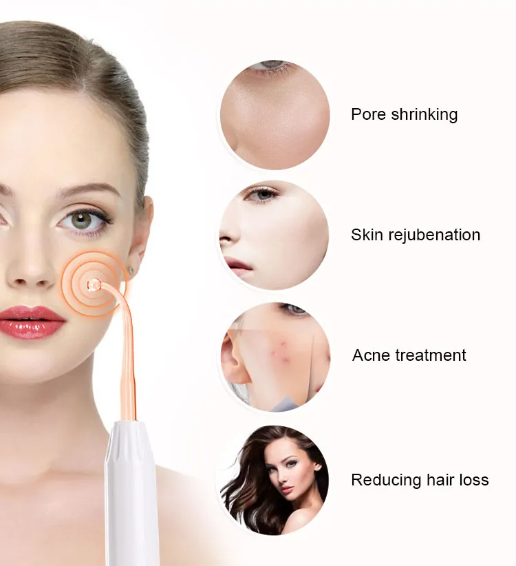 Portable Beauty Equipment High Frequency Skin Therapy Wand Facial Machine