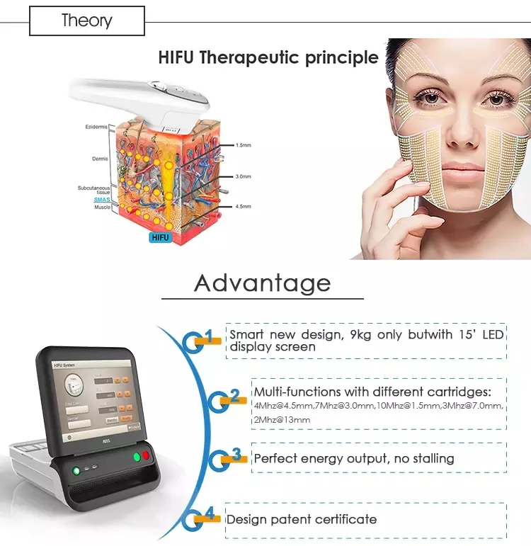 Hifu Ultrasound Facial Lifting Tightening Hifu Machine Treatment