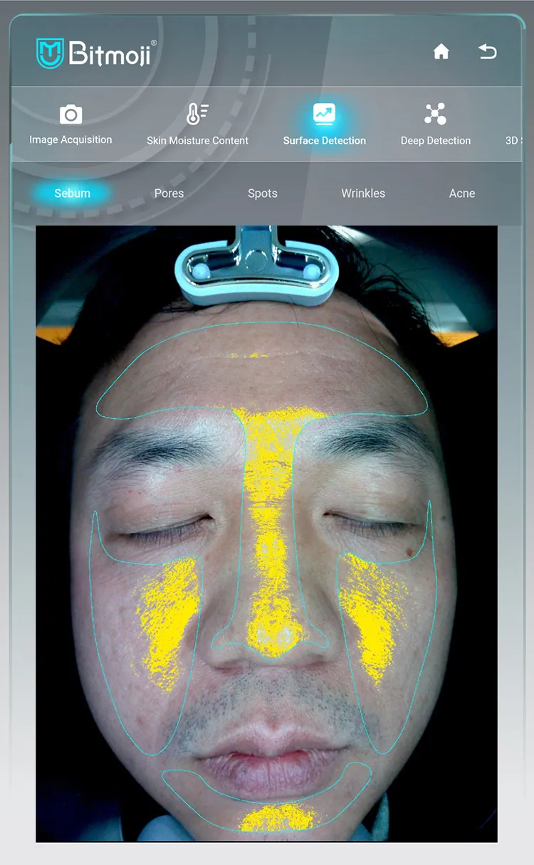 8in1 Ai Intelligence Skin Analyzer Face Analysis Facial Machine with Pad