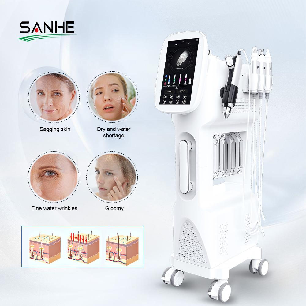8 In 1 Smart Multifunctional Skin Lifting Machine With Facial Skin Scanner Hydro Dermabrasion &amp; Laser Microdermabrasion