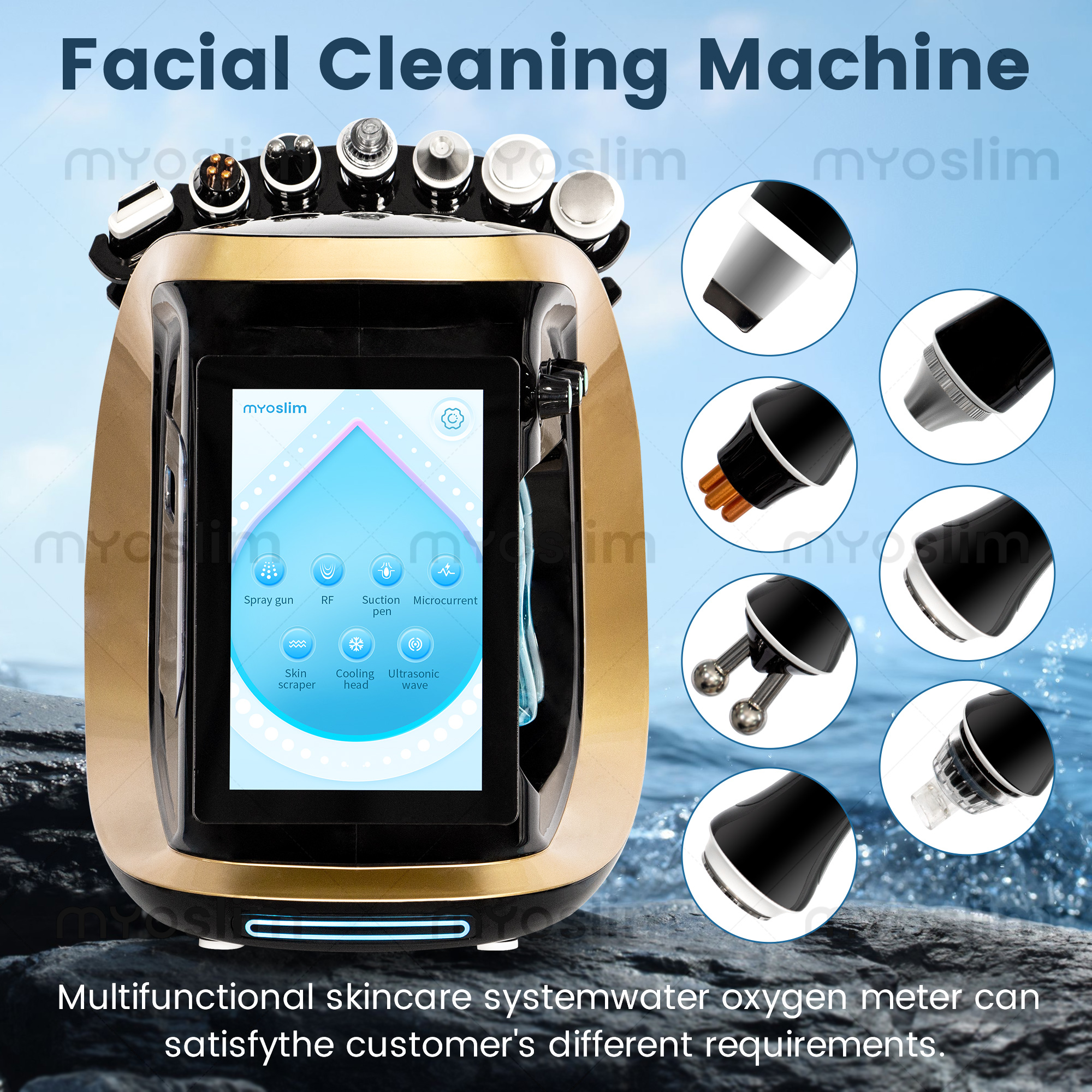 Smart 7in1 Hydra Dermabrasion Facial Device Diamond Microdermabrasion With Skin Analysis For Hydrating And Skin Care Salon