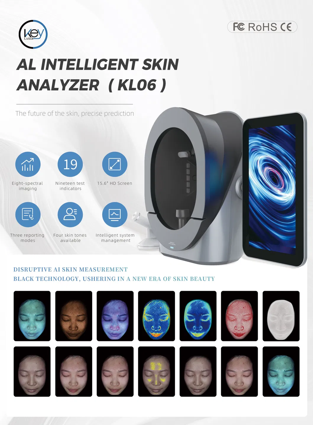 New 3D Face Skin Analysis Machine Portable Facial Scanner AI Skin Analyzer Device for SPA