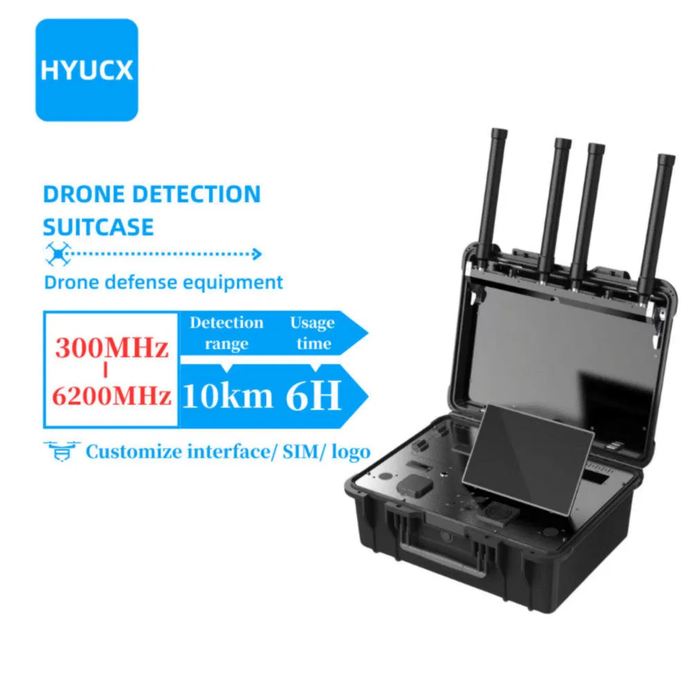 Supports External Antenna Expansion CH11 Suitcase-Type Uav Drone Detector System for Public Security Patrol