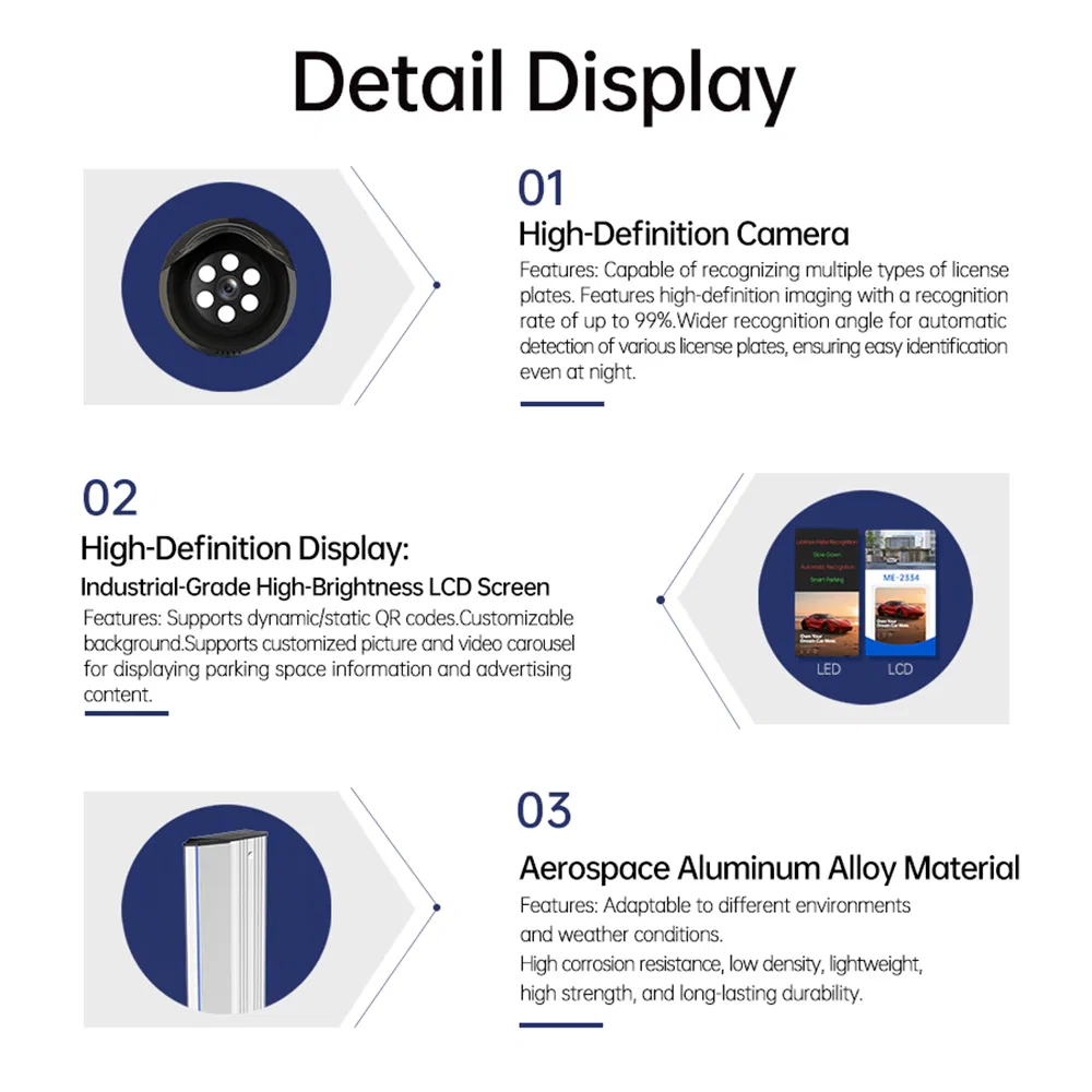 Car Parking Pay Station Aluminium Alloy Arabic Language Support LED Smart License Place Barrier Gate Automatic Parking Equipment Management System