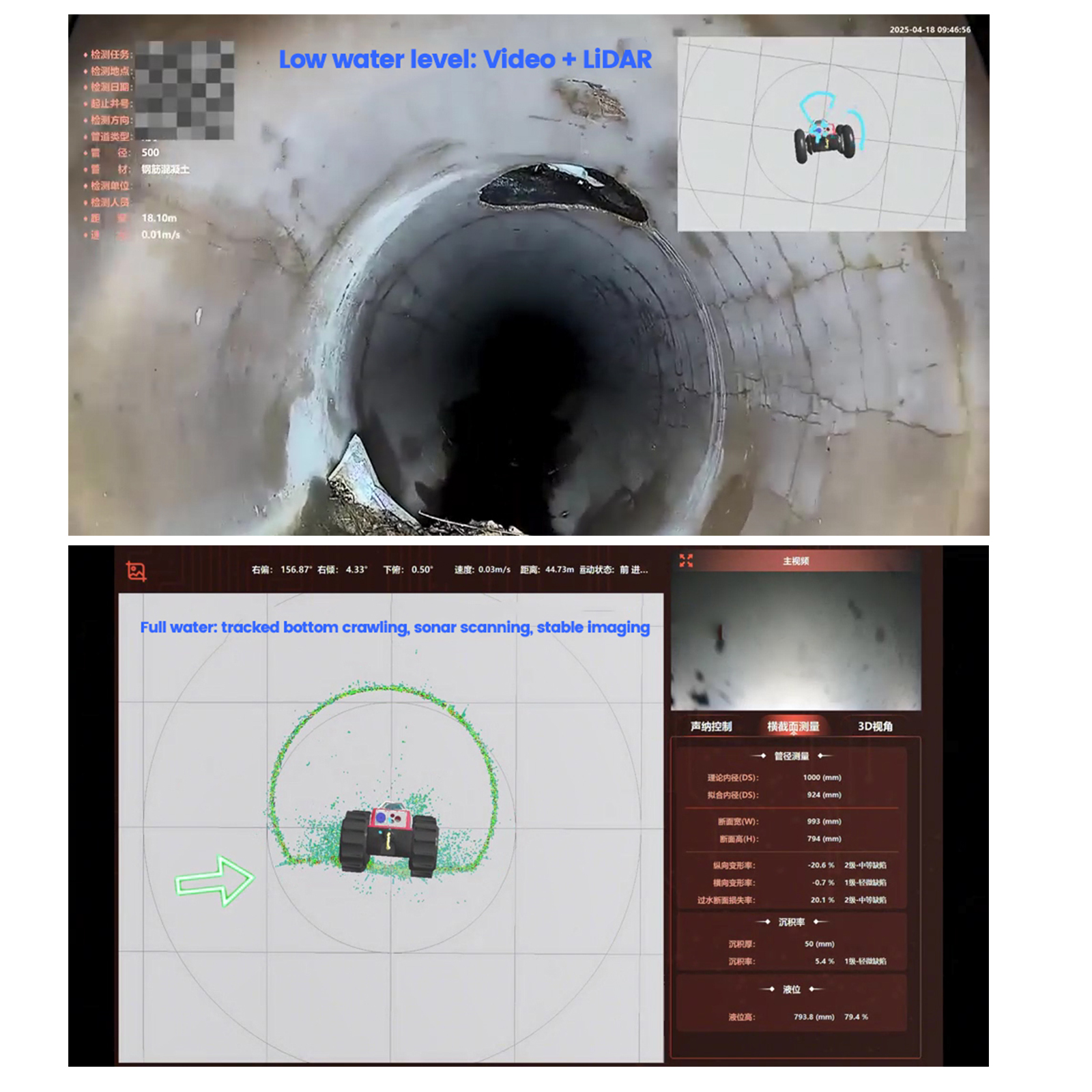 IP68 Heavy-Duty Amphibious Pipeline Inspection Crawler Robot System Advanced Sonar Radar&amp;PTZ System | SDK &amp; Customizable APP SDK