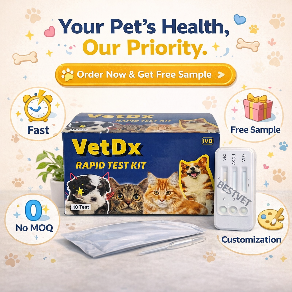 Veterinary Test Kit for Feline Infectious Peritonitis Antigen Detection CE Certified Class II Diagnostic Equipment for Cats