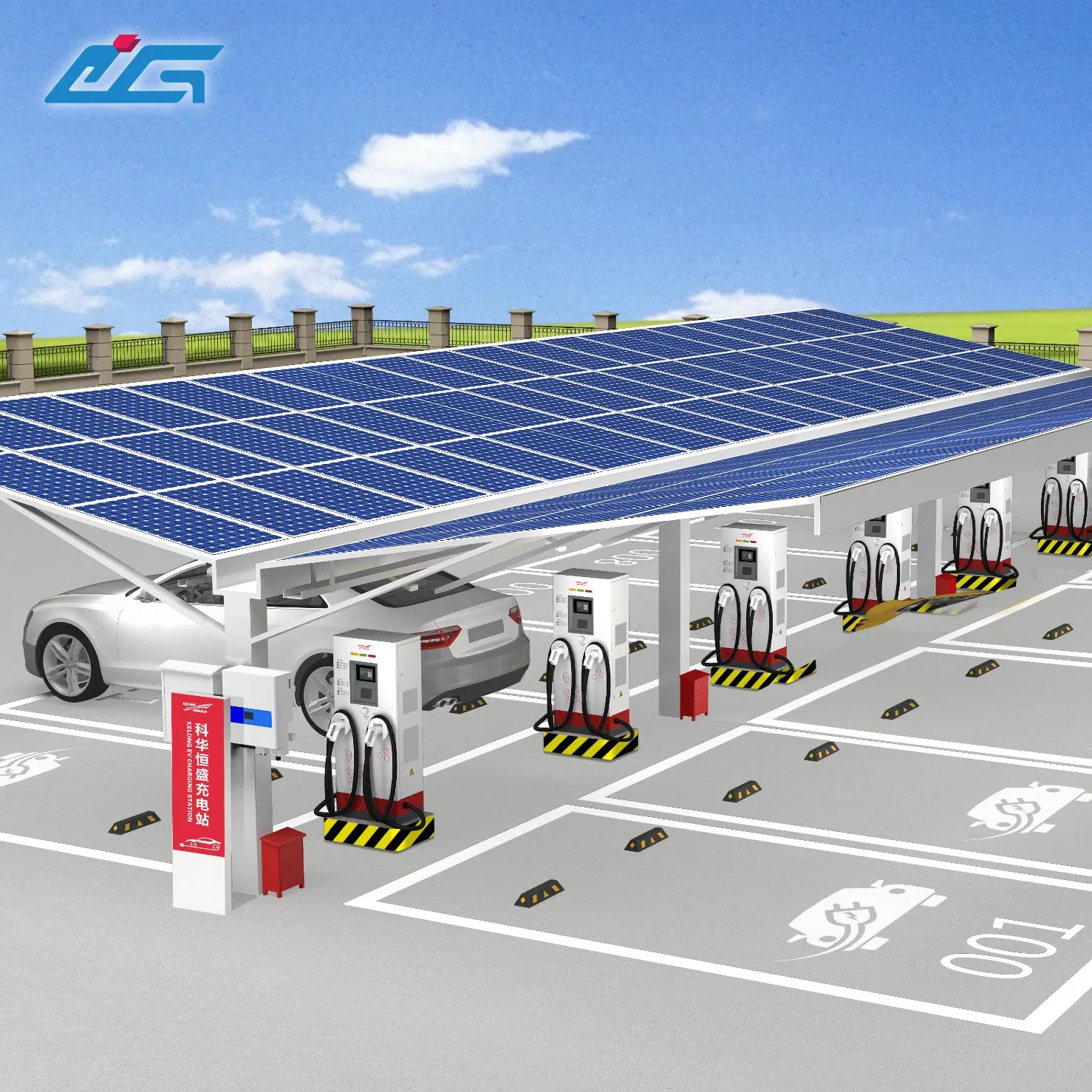 Hot-DIP Galvanized Distributed Photovoltaic Support - Vehicle Shed Rooftop Photovoltaic System